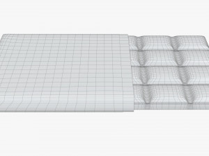 chocolate bar brown with wrapper opened 01 3D Model