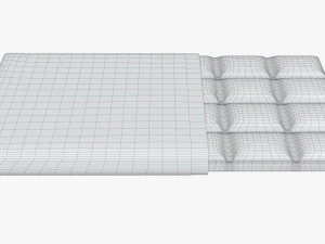 chocolate bar brown with wrapper opened 01 3D Model