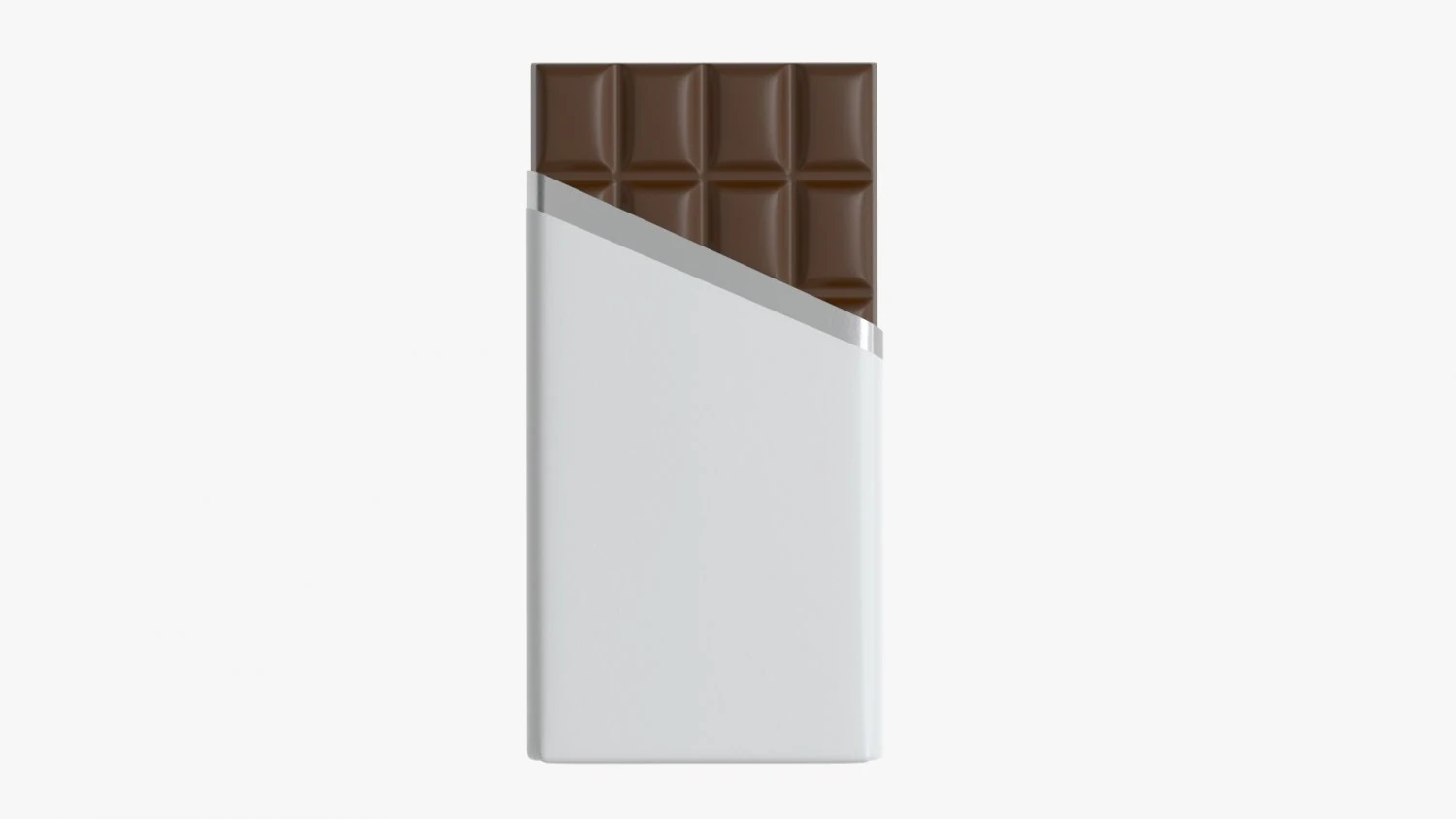 chocolate bar brown with wrapper opened 02 3D Model .c4d .max .obj .3ds .fbx .stl .blend 