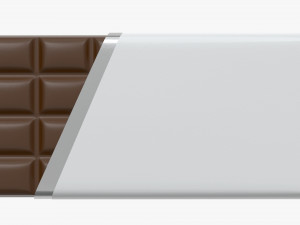 chocolate bar brown with wrapper opened 02 3D Модель