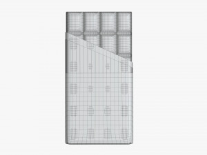 chocolate bar brown with wrapper opened 02 3D Модель