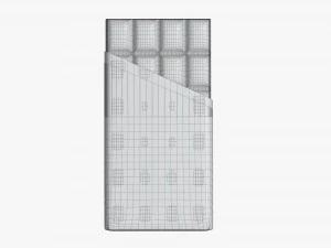 chocolate bar brown with wrapper opened 02 3D Model