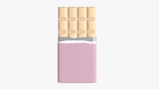 chocolate bar brown with wrapper opened 03 3D 模型 .c4d .max .obj .3ds .fbx .stl .blend 