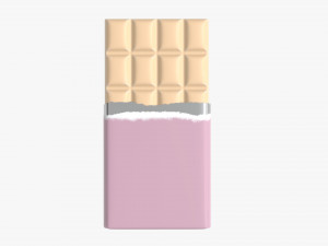 chocolate bar brown with wrapper opened 03 Modelo 3D