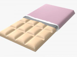 chocolate bar brown with wrapper opened 03 3D Model