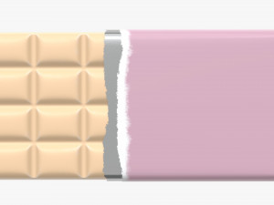 chocolate bar brown with wrapper opened 03 3D 模型