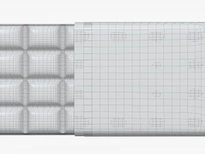 chocolate bar brown with wrapper opened 03 3D Model