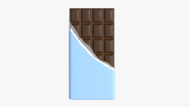 chocolate bar brown with wrapper opened 04 Modelo 3D .c4d .max .obj .3ds .fbx .stl .blend 
