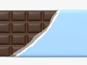 chocolate bar brown with wrapper opened 04 Modelo 3D