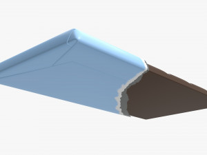 chocolate bar brown with wrapper opened 04 Modelo 3D