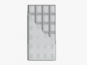 chocolate bar brown with wrapper opened 04 Modelo 3D