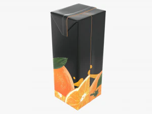 juice cardboard pack packaging 1000ml 3D Model