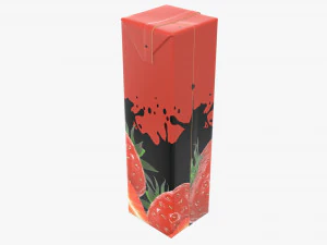 juice cardboard pack packaging 1000ml slim 3D Model