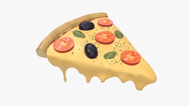 pizza slice with melted cheese over Model 3D .c4d .max .obj .3ds .fbx .stl .blend 