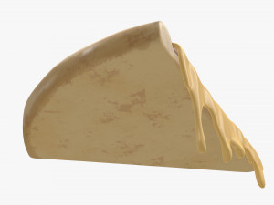 pizza slice with melted cheese over Model 3D