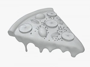 pizza slice with melted cheese over 3D Model