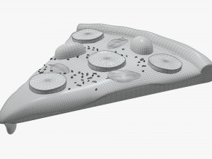pizza slice with melted cheese over Model 3D