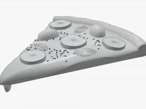 pizza slice with melted cheese over 3D Model