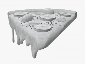 pizza slice with melted cheese over 3D Model