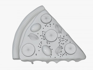 pizza slice with melted cheese over Model 3D