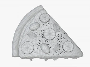 pizza slice with melted cheese over 3D Model
