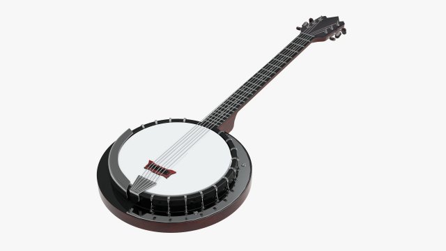 banjo musical instrument 3D Модель .c4d .max .obj .3ds .fbx .stl .blend 