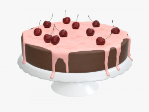 cake with cherries over Modelo 3D