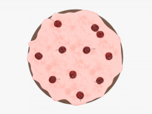 cake with cherries over Modello 3D
