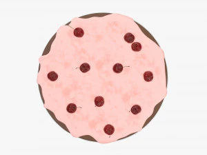 cake with cherries over 3D Model