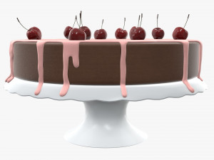 cake with cherries over Modello 3D