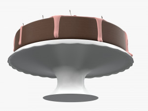 cake with cherries over Modello 3D