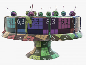 cake with cherries over Modello 3D