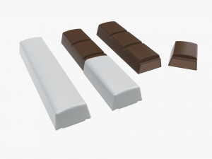 chocolate bars with wrapping half broken 3D Model