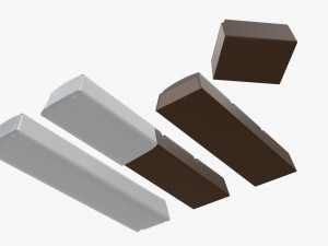 chocolate bars with wrapping half broken 3D Model
