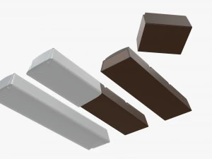 chocolate bars with wrapping half broken 3D Model