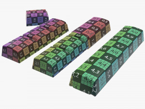 chocolate bars with wrapping half broken 3D Model