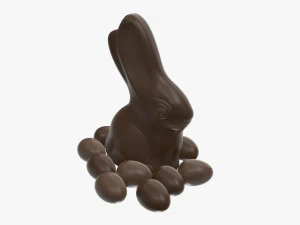 шоколадный кролик с яйцом 3D Модель