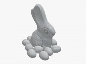 chocolate bunny with eggs 3D मॉडल