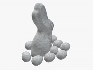 chocolate bunny with eggs 3D मॉडल