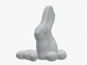 chocolate bunny with eggs 3D Model