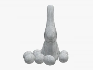 chocolate bunny with eggs 3D Model