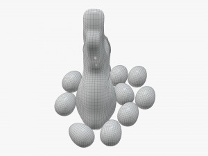 chocolate bunny with eggs 3D मॉडल