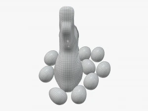 chocolate bunny with eggs 3D Model