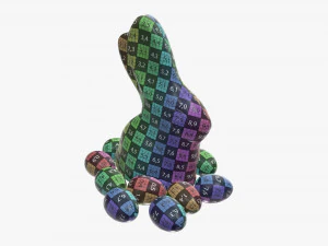 chocolate bunny with eggs 3D Model