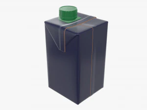 juice cardboard pack packaging with cap 500ml 3D Model