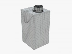 juice cardboard pack packaging with cap 500ml 3D Model