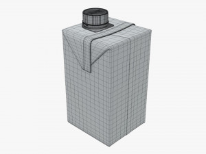 juice cardboard pack packaging with cap 500ml Model 3D