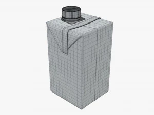 juice cardboard pack packaging with cap 500ml 3D Model