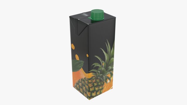 juice cardboard pack packaging with cap 1000ml 3D 모델 .c4d .max .obj .3ds .fbx .stl .blend 