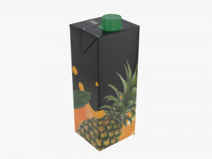 juice cardboard pack packaging with cap 1000ml 3D Model